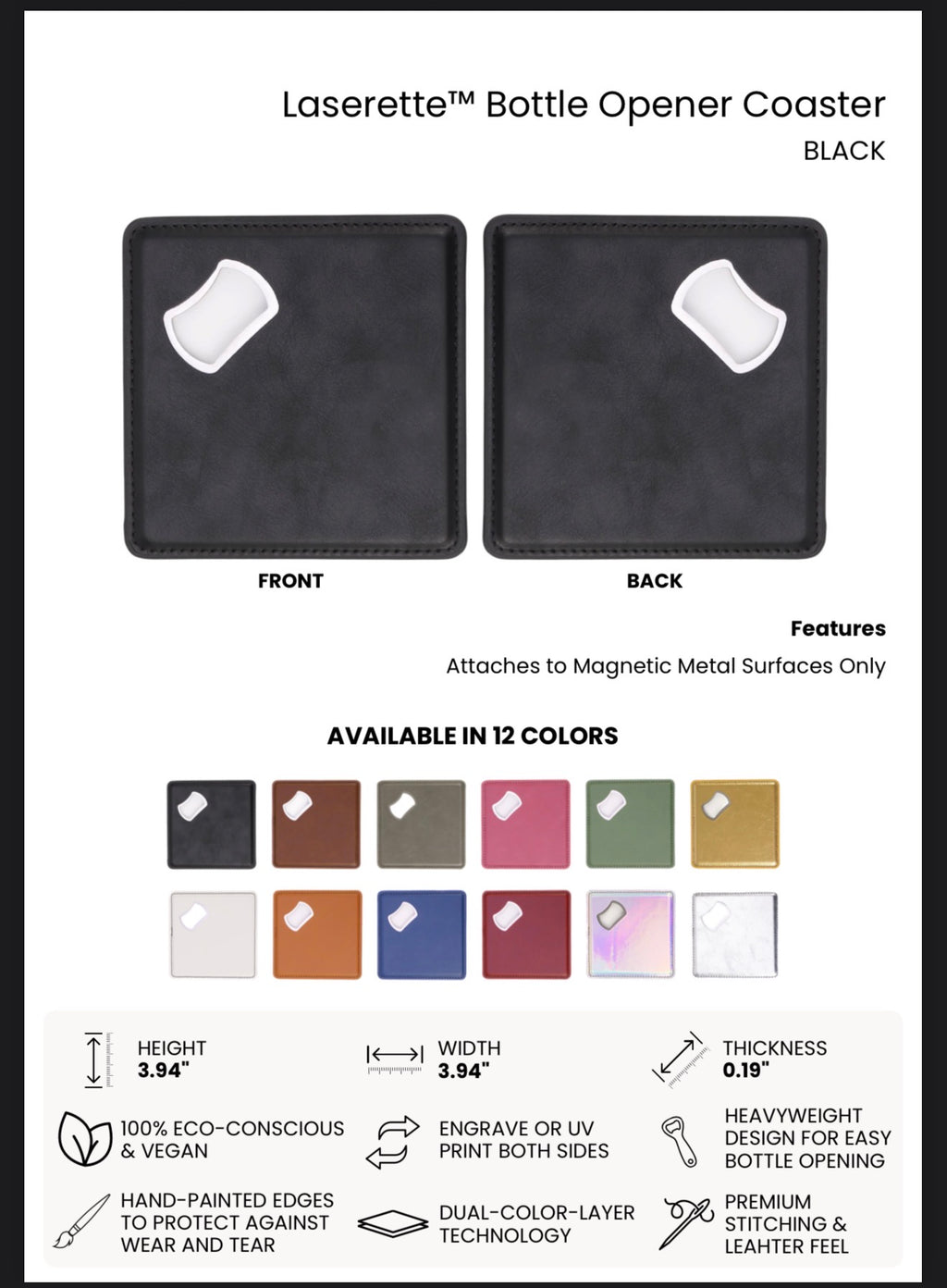 Laserette®️ Bottle Opener Coaster