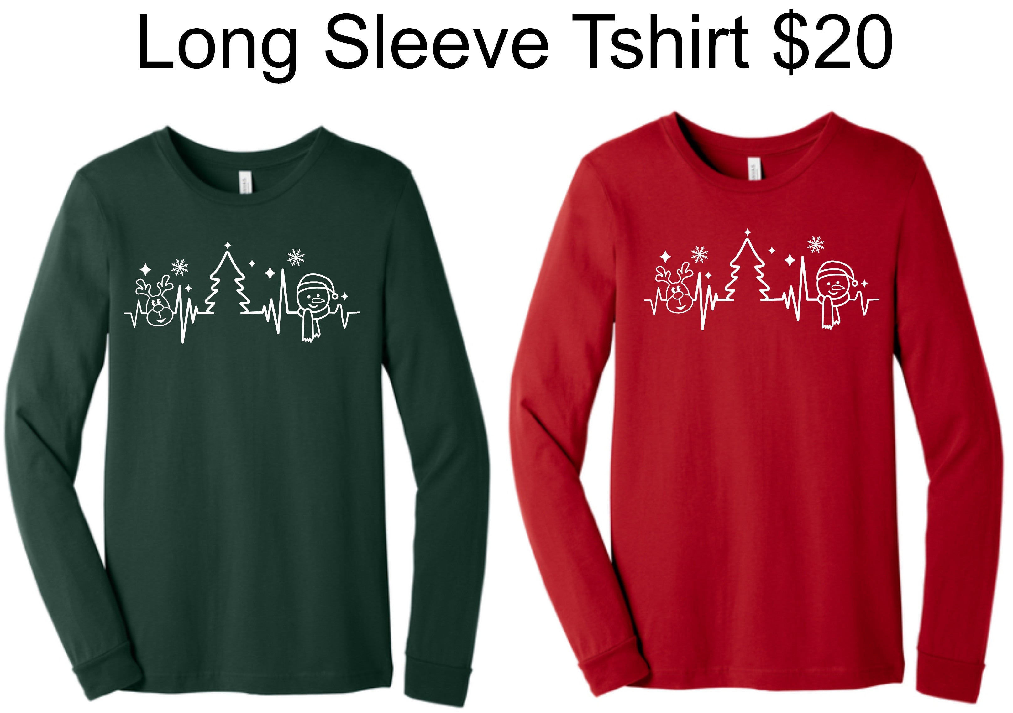 Heartbeat Christmas Long Sleeve Tshirt