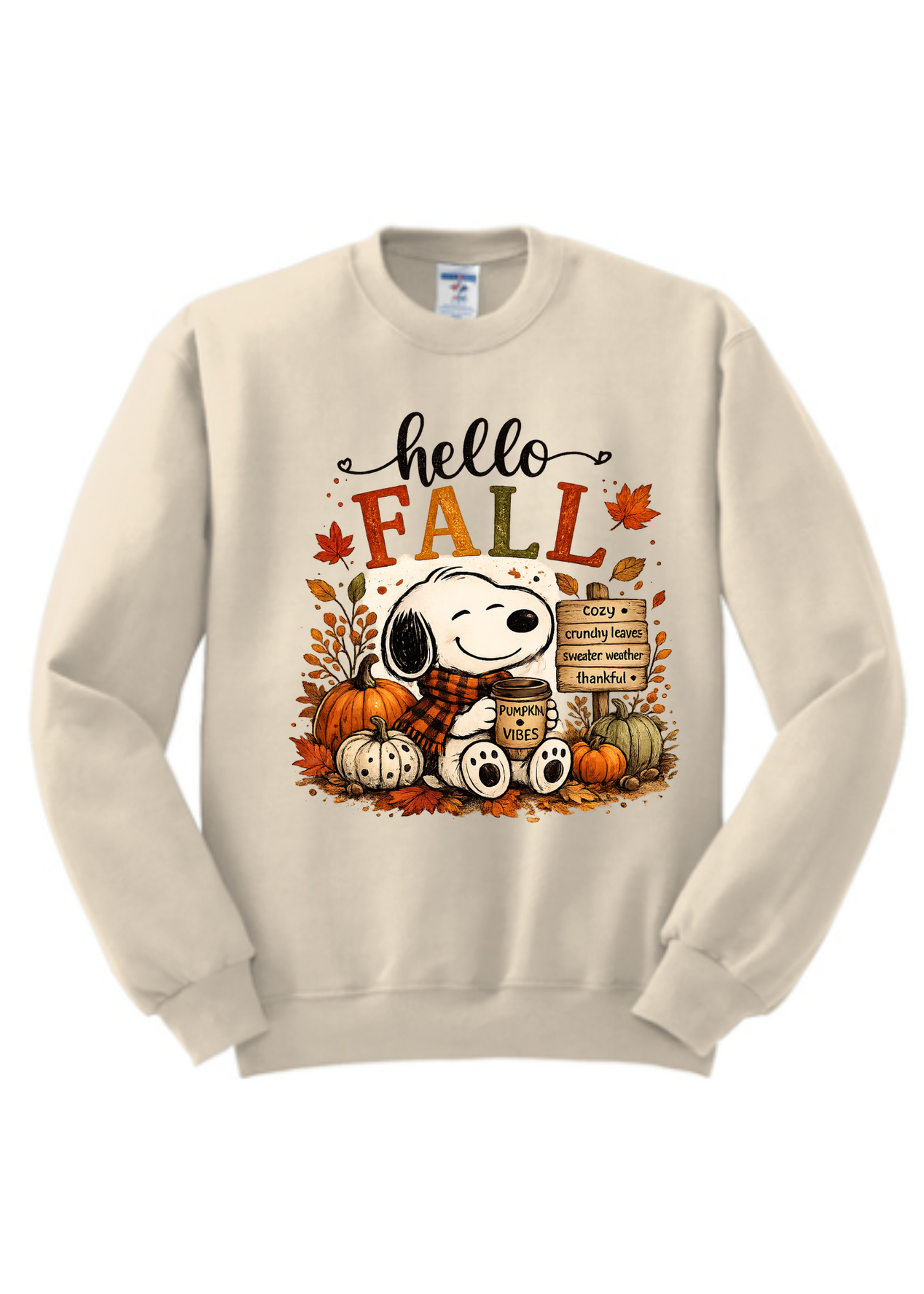 'Sweet Cream Sweatshirt with Fall Dog